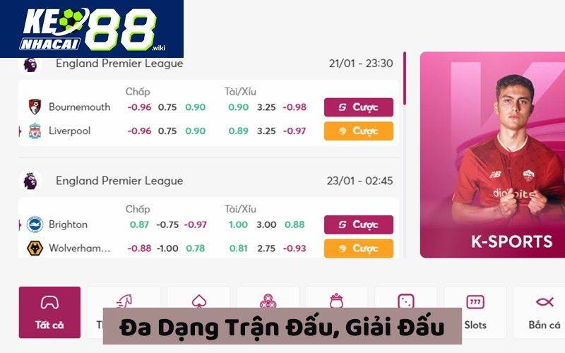 Ở NET88, bạn có thể đặt cược cho nhiều trận đấu, giải đấu khác nhau