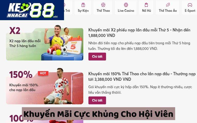 Nhà cái đang có loạt khuyến mãi khủng cho hội viên thích cá cược bóng đá