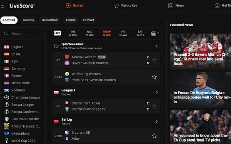 chuyen muc livescore la gi