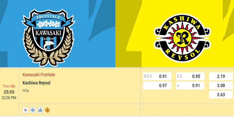 Tỷ lệ kèo Kawasaki Frontale vs Kashiwa Reysol